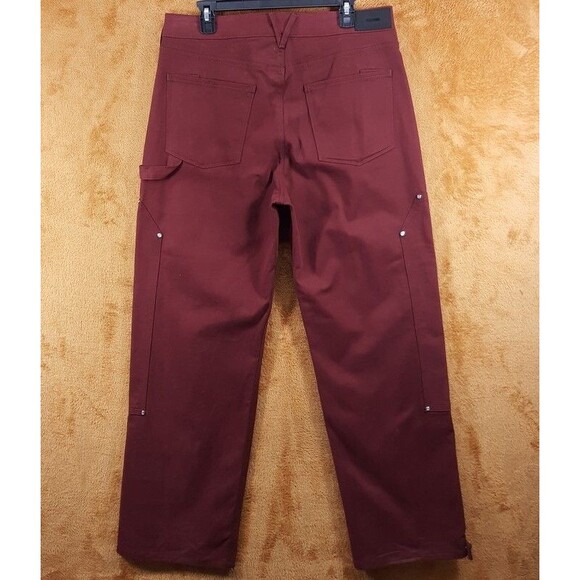 VAYDER Pants Mens Size 32 Burgundy Wide Leg Carpenter Studded Baggy Relaxed $495 - Picture 4 of 12